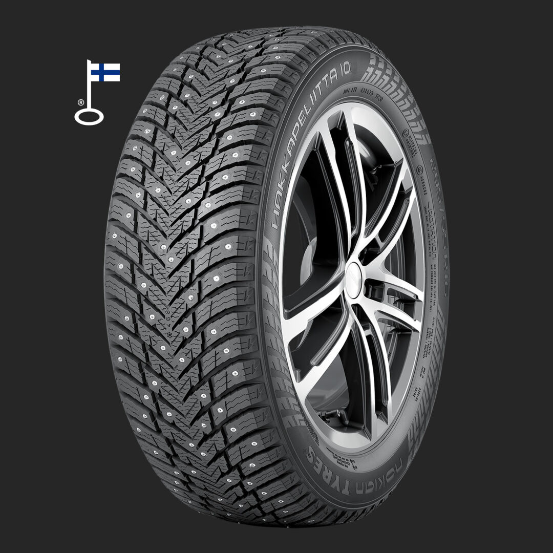 Closeup of Nokian Tyres Hakkapeliitta 10 winter tire