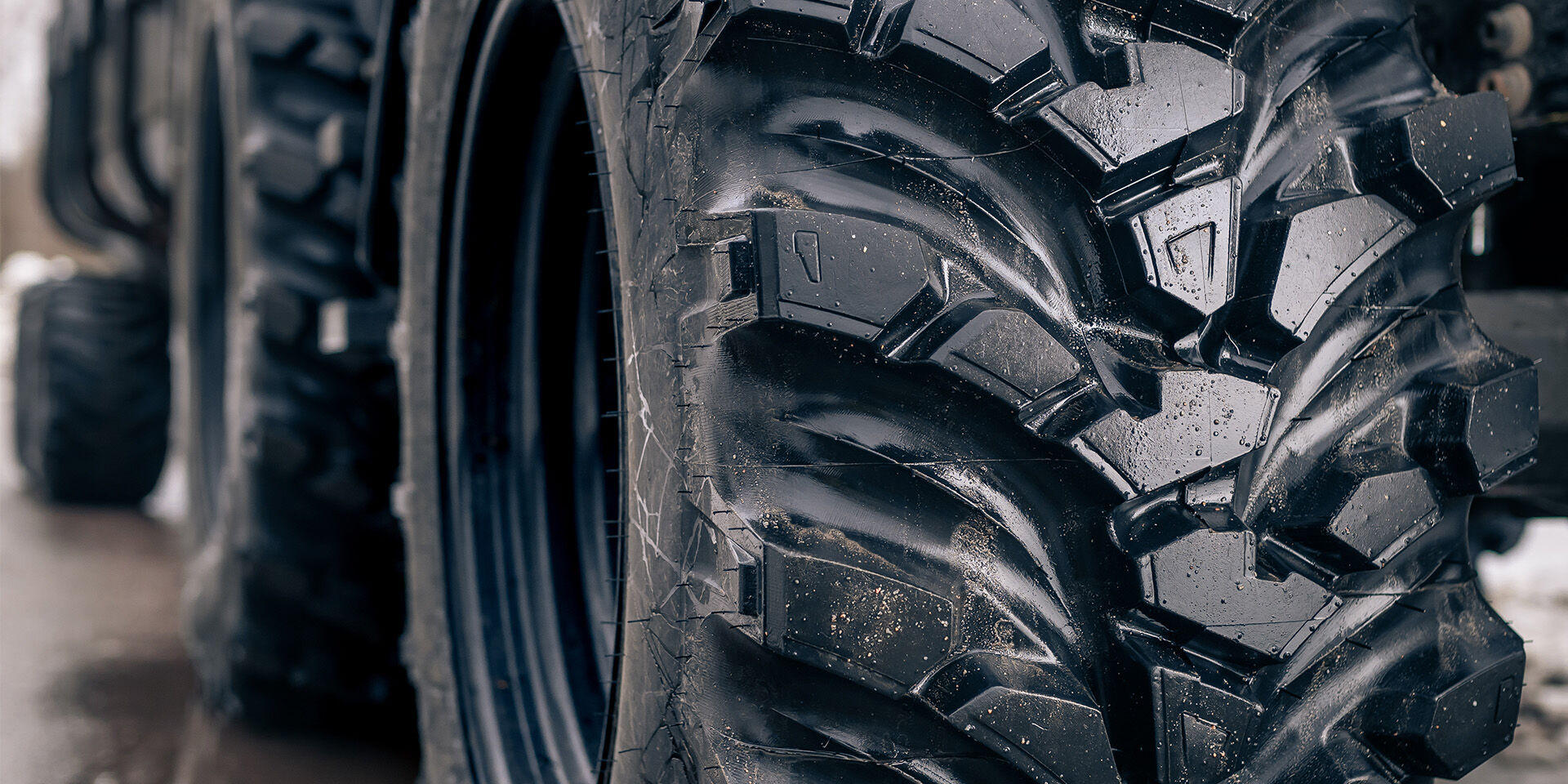 closeup of Nokian Tyres tractor tire
