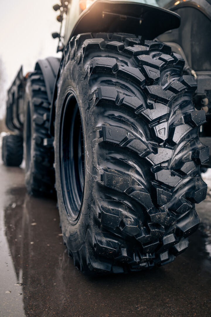 closeup of Nokian Tyres tractor tire