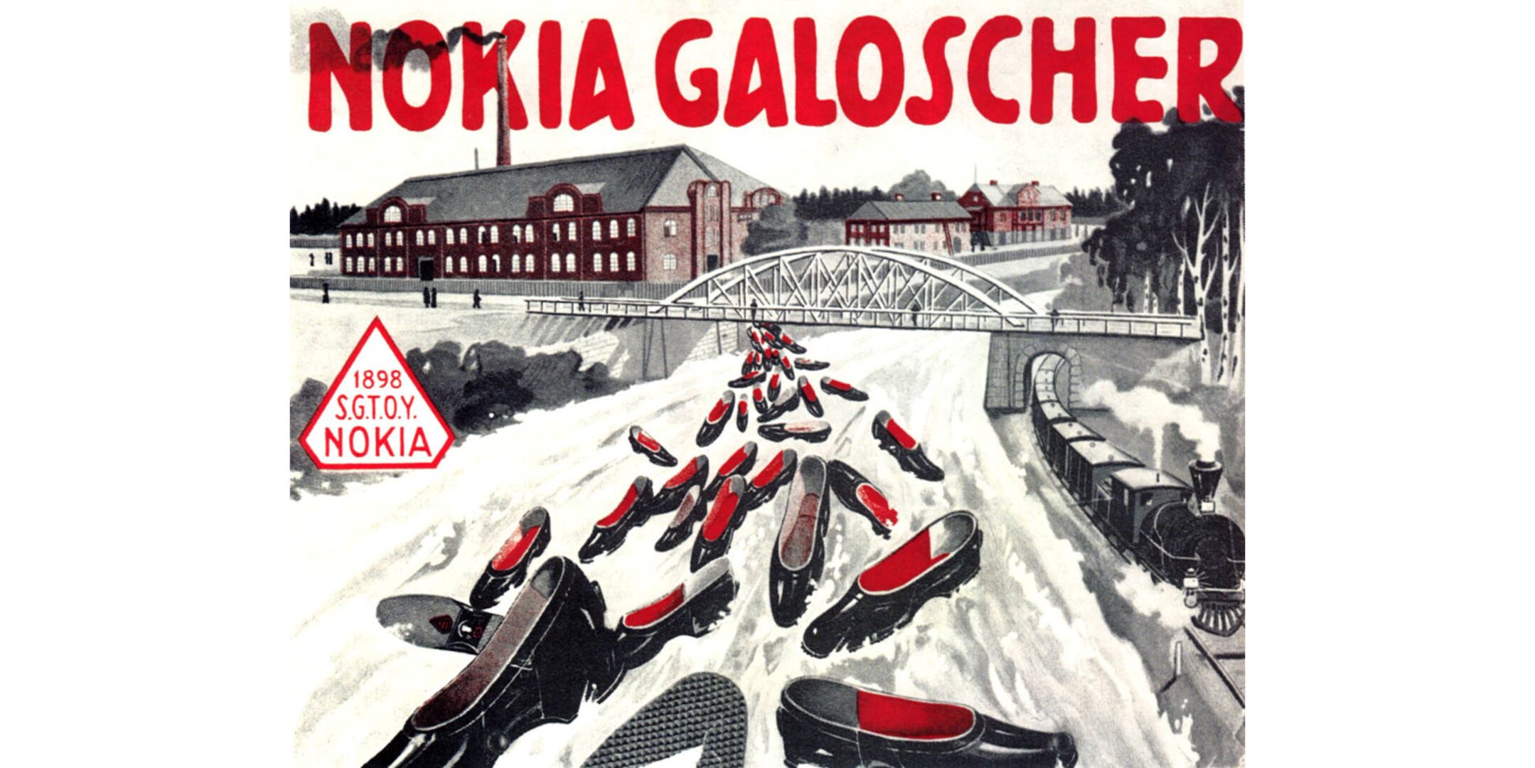 Vanha kalossimainos, jossa kuvattuna joki
