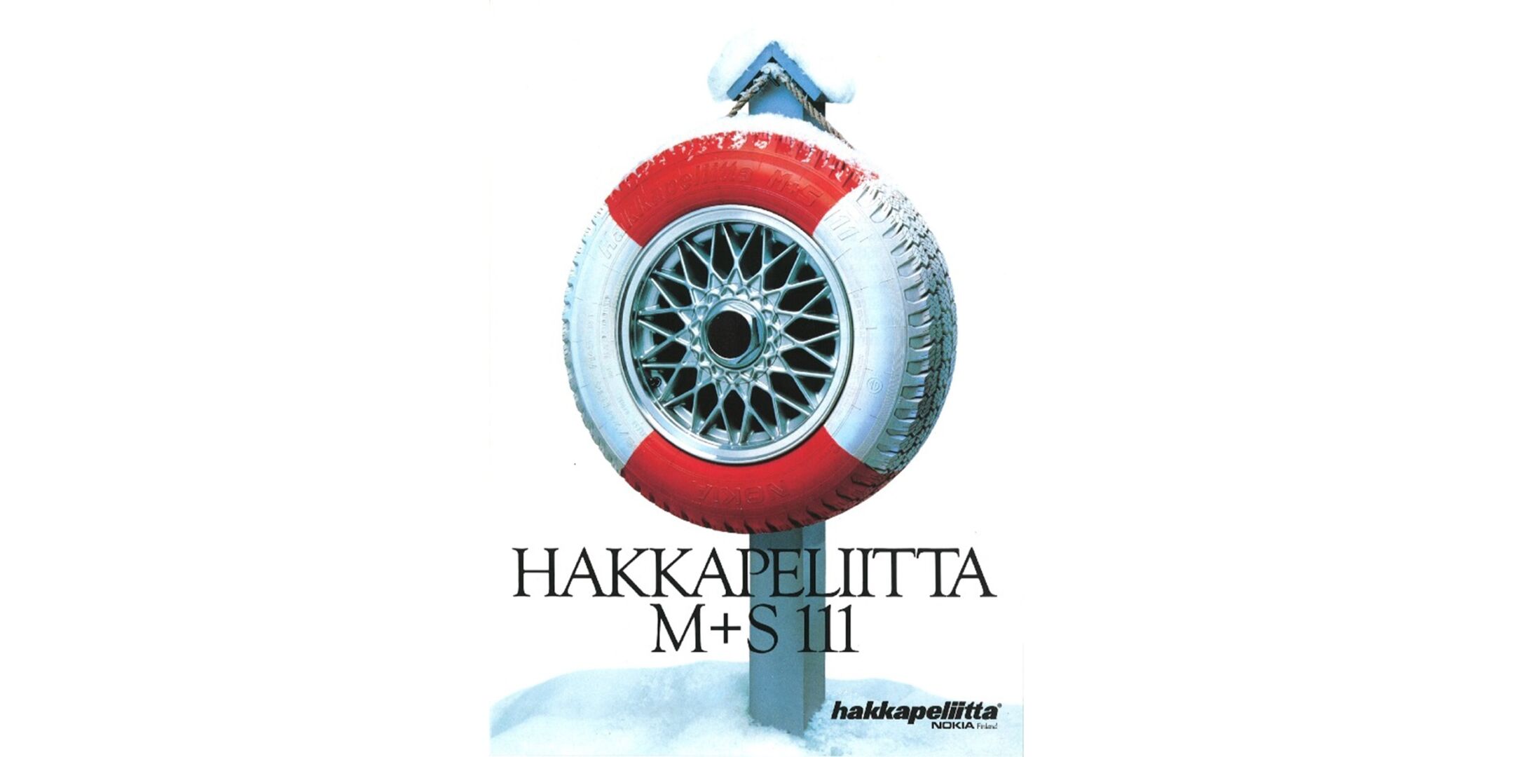 Vanha Hakkapeliitta-mainos, jossa on kuvattuna pelasturengas