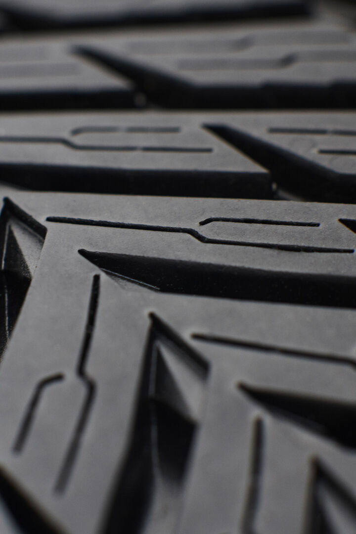 closeup of tire pattern