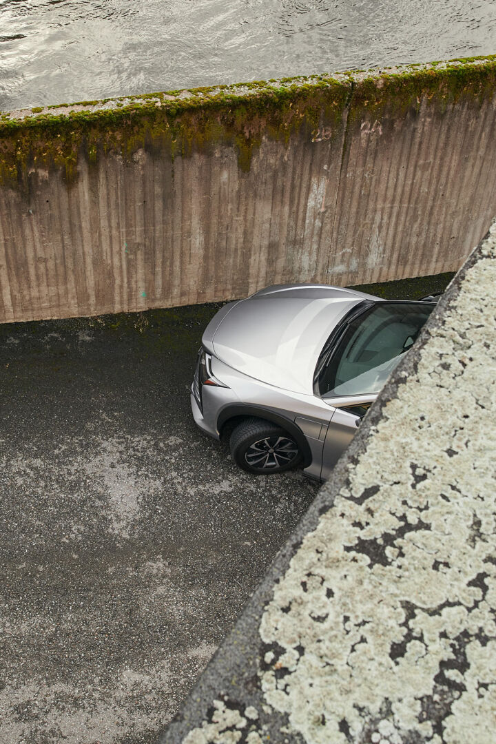 Parked car from an interesting upward angle