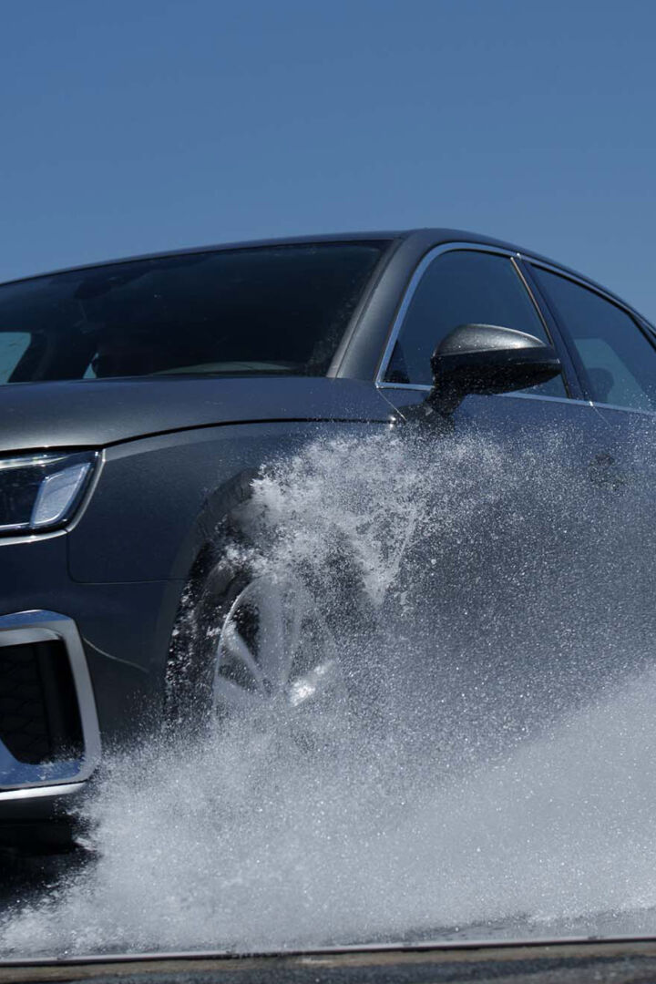 car and Nokian Tyres tires water splash