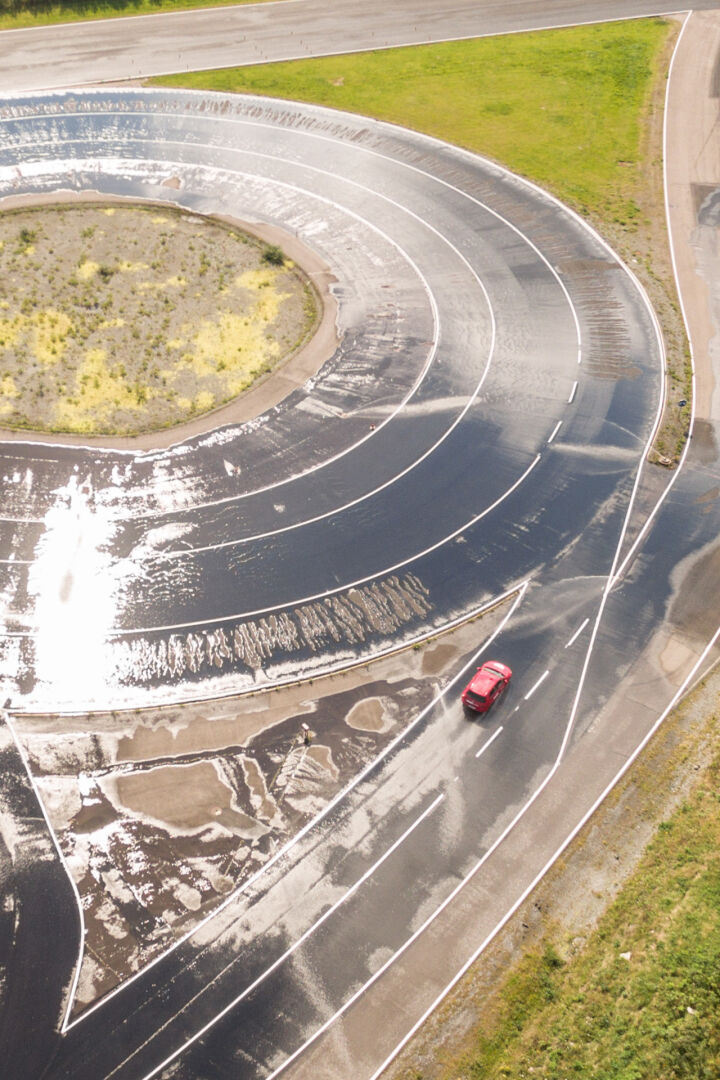 summer testing tires on testing track in Nokia, Finland