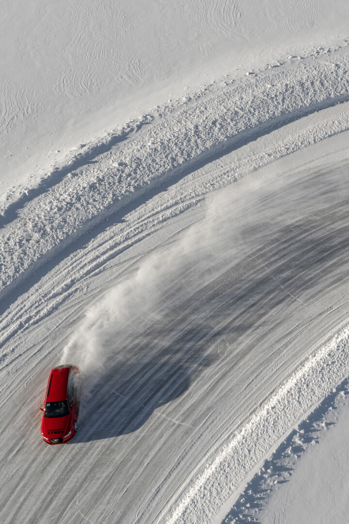 winter tyre testing at Ivalo testing track