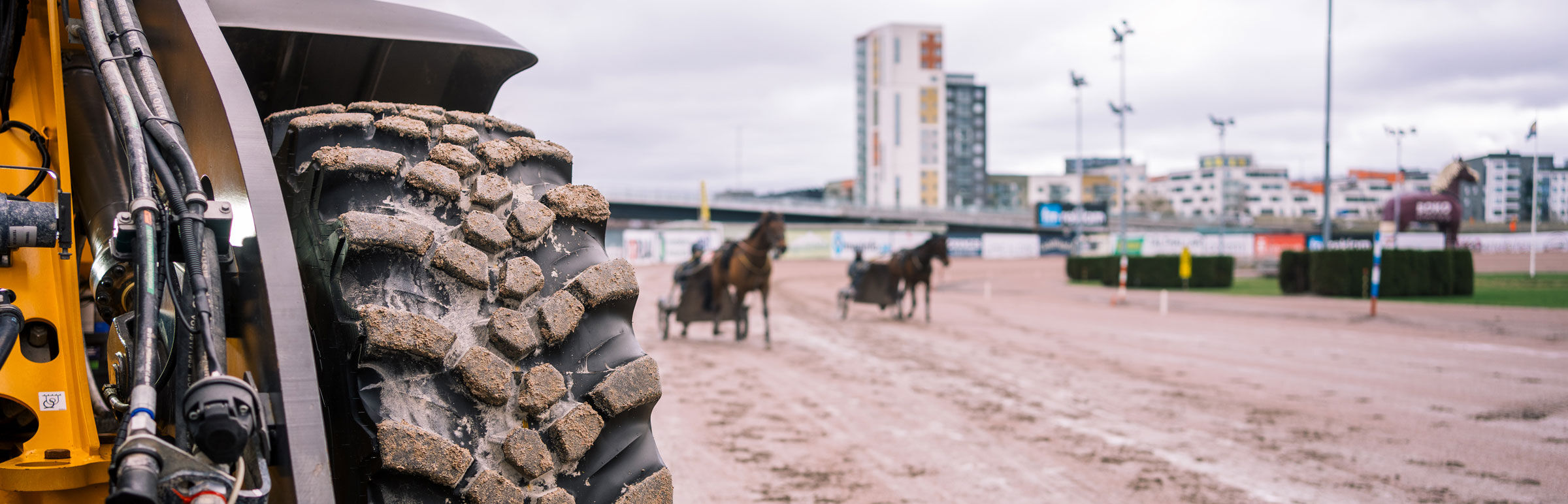 Nokian Tyres Ground King loader in Solvalla horse racing arena