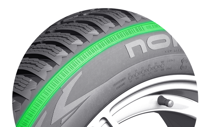 Nokian WR D4. Konstrukce bočnic s efektem ticha. Více jízdního komfortu. 